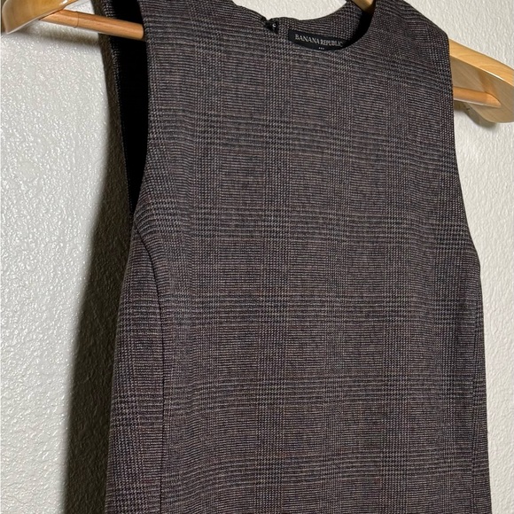 NWT Banana Republic Glen Plaid A-Line Dress Size 8 Brown Workwear Classic $90 - Picture 4 of 11